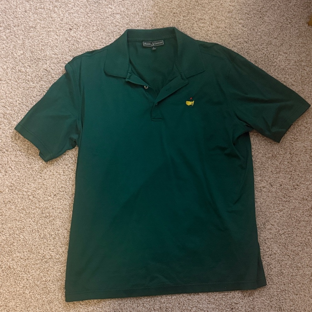 Men’s Masters Collection Forest Green Polo with Yellow Embroidered Logo